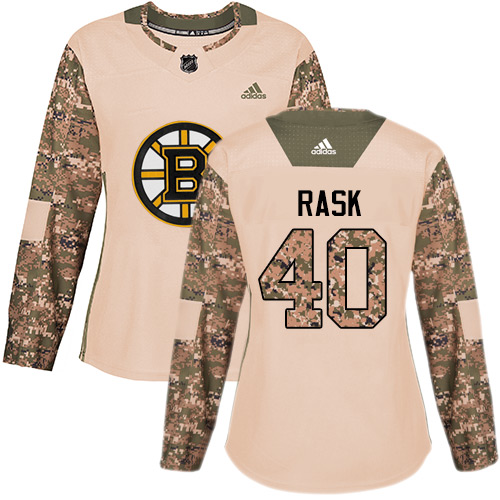 Adidas Bruins #40 Tuukka Rask Camo Authentic Veterans Day Women's Stitched NHL Jersey